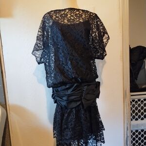 No label black lace dress